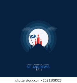 St. Andrew's Day. creative ads for social. 3D illustrations.