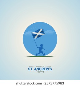 St. Andrew's Day. creative ads for social. 3D illustrations.