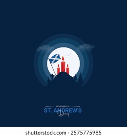 St. Andrew's Day. creative ads for social. 3D illustrations.