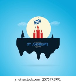 St. Andrew's Day. creative ads for social. 3D illustrations.