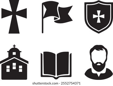 st andrew's day elements sets silhouette vector