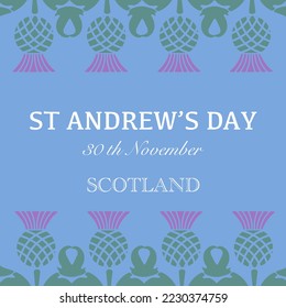St. Andrew's day - National holiday in Scotland. Template for invitation, poster, flyer, banner, flag of Scotland. Vector illustration