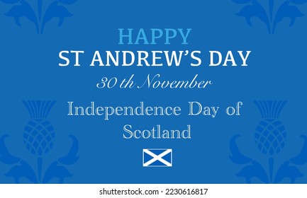 St. Andrew's day - National holiday in Scotland. Template for invitation, poster, flyer, banner, flag of Scotland. Vector illustration