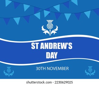 St. Andrew's day - National holiday in Scotland. Template for invitation, poster, flyer, banner, flag of Scotland. Vector illustration