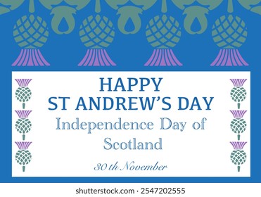 St. Andrew's day - National holiday in Scotland. Template for invitation, poster, flyer, banner, flag of Scotland. Vector illustration