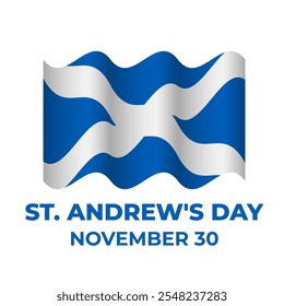 St. Andrews Day typography poster. Scottish holiday on November 30. Vector template for banner, flyer, postcard, etc