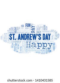 St. Andrew's Day Word Cloud. Wordcloud Made With Text.