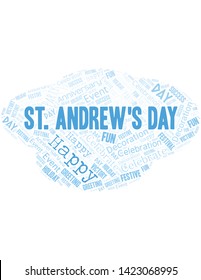 St. Andrew's Day Word Cloud. Wordcloud Made With Text.