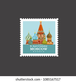 St. Basil S Cathedral Moscow Russia (Post stamp)