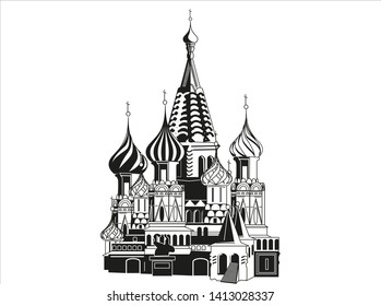 St. Basil's Cathedral in Moscow. Vector illustration.