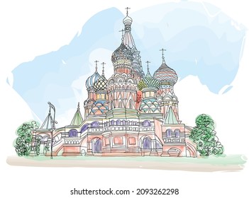 St  Basil's Cathedral    an Orthodox church Red Square in Moscow  well  known monument Russian architecture 