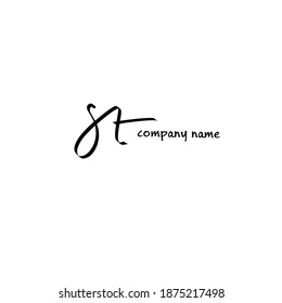 St beauty monogram and elegant logo design