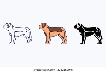 St Bernard Dog Breeds illustration icon
