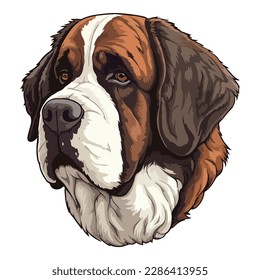 St. Bernard Dog Flat Icon Isolated On White Background