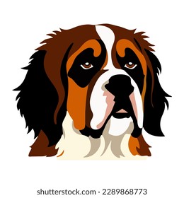 St. Bernard dog head isolated on white background. Vector illustration.