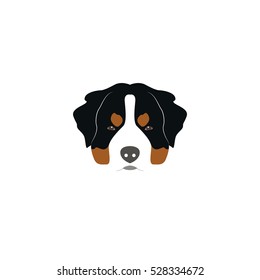 St. Bernard dog head. Vector illustration style Flat