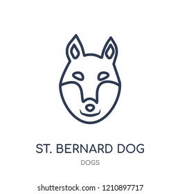 St. Bernard dog icon. St. Bernard dog linear symbol design from Dogs collection. Simple outline element vector illustration on white background.
