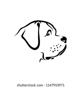 St. Bernard dog - St Bernard - isolated outlined vector illustration