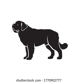 St. Bernard dog - isolated outlined vector illustration
