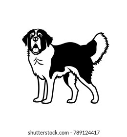 St. Bernard dog - isolated outlined vector illustration