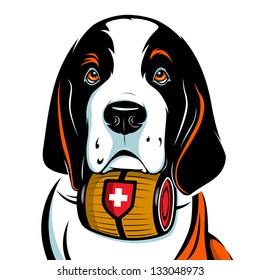 St. Bernard Dog. Vector Illustration