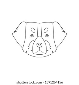 St. Bernard face icon. Element of dog for mobile concept and web apps icon. Outline, thin line icon for website design and development, app development