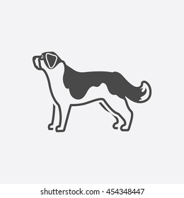St. Bernard icon black simple style. Singe dog icon from the dog breads set - stock vector