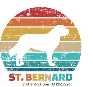 St. Bernard silhouette vintage and retro