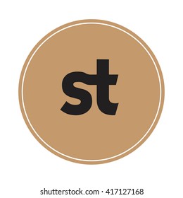 st brown letters ,abstract background logo, design identity in circle, alphabet letter