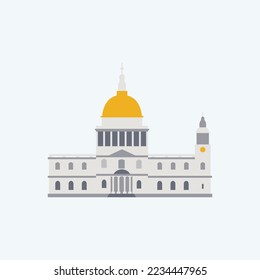 St. Paul’s Cathedral. Flat style illustration