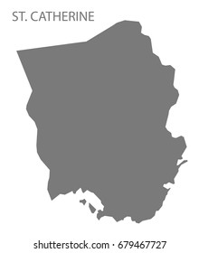 St. Catherine Jamaica region map grey illustration silhouette shape