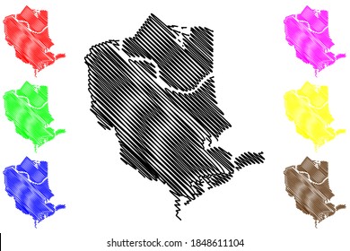 St. Charles County, Louisiana (U.S. County, United States Of America, USA, U.S., US) Map Vector Illustration, Scribble Sketch Saint Charles Parish Map