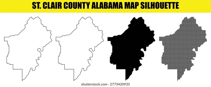 St. clair county alabama map silhouette county of st. clair alabama map where it is one of 67 counties.