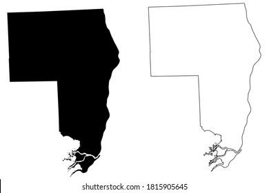 St. Clair County, Michigan (U.S. county, United States of America, USA, U.S., US) map vector illustration, scribble sketch St. Clair map