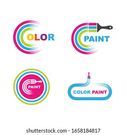 st of colorful paint brush vector design 