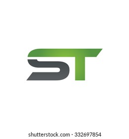ST company linked letter logo green