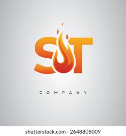 ST Creative Fire Letter Logo Design