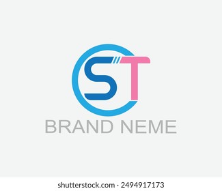 ST Creative letter logo design  template Free vector