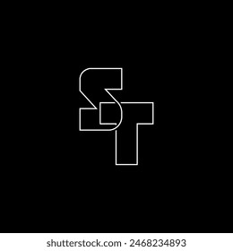 ST creative minimalist initials letter logo design.
