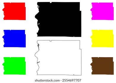 St. Croix County, State of Wisconsin (U.S. county, United States of America, US) map vector illustration, scribble sketch map