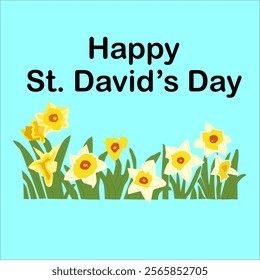 st davids day with flowers and leafs