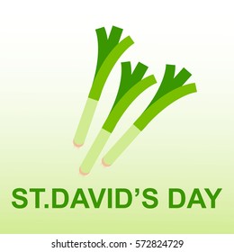 St. David's day. Leeks. Vector illustration.