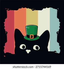 Design de camiseta do xamrock engraçado para o gato do dia de São Patrício