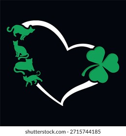 St Patrick’s Day Cat Funny Shamrock T-shirt Design