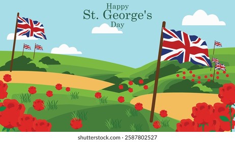 A St. George’s Day Countryside Flags