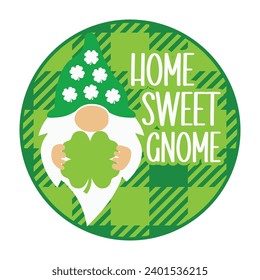St. Patrick’s Day Door Hanger Round Sign For Print and Cut