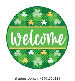 St. Patrick’s Day Door Hanger Round Sign For Print and Cut