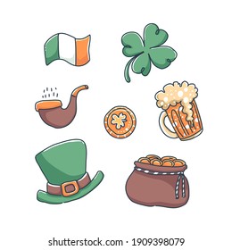 St. Patrick’s day elements design of vector. Cartoon illustration style.