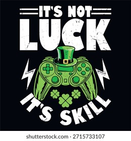 St Patrick’s Day Funny Gaming Controller T-shirt Design