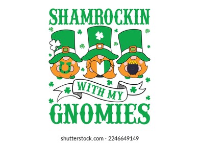 St. Patric’s Day gnome T-Shirt Design Green Irland irisches Design